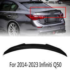FOR 14-24 INFINITI Q50 PSM STYLE HIGH KICK REAR TRUNK SPOILER WING GLOSS BLACK picture