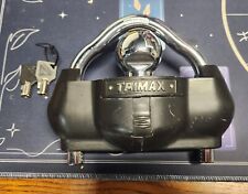 Trimax UMAX100 Premium Universal Dual Purpose Coupler Lock Black 2 keys #2074 picture