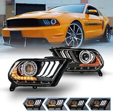 LED Projector Headlights For 2010-2012 Ford Mustang Sequential Turn Signals Pair picture