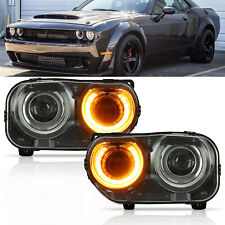 For 2015-2023 Dodge Challenger SE R/T Pair Headlight LED W/ LED DRL Left Right picture