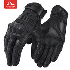 Goat Leather Motorcycle Gloves Riding Carbon Fiber Perforated Touchscreen Summer picture
