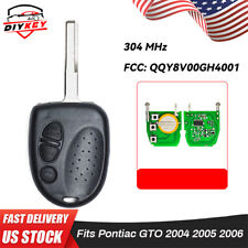 Fits 2004 -2006 Pontiac GTO FCC ID:QQY8V00GH40001 3 Button Uncut Remote Key Fob picture
