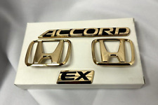 FOR 94-97 HONDA ACCORD EX TRUNK LID HOOD REPLACEMENT GOLD EMBLEM BADGE LOGO KIT picture
