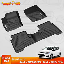 Floor Mats Liners for  2013-2019 Ford Escape 2013-2018 Ford C-Max All Weather picture