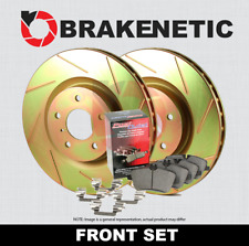FRONT BRAKENETIC Sport Slotted Brake Rotors + Ceramic Pads BSK85627 picture