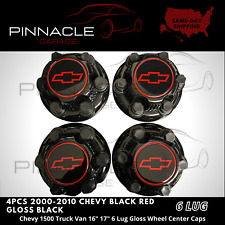 NEW 4PCS Gloss Black 6 Lugs Chevy Wheel Caps Silverado Suburban Express 1500 picture