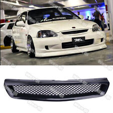 For 1999-2000 Honda Civic JDM Type R Black Mesh Front Hood Grille Grill 99-20 picture