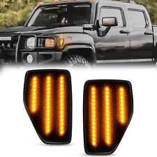 For 05/06-10 Hummer H3/09-10 H3T Smoked Full LED Amber Front Side Marker Lights picture