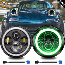 For Mazda RX-7 1979-1985 Newest 7inch LED Round Headlights&Amber+Green Halo picture