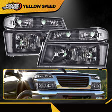 FIT FOR 04-12 COLORADO CANYON BLACK HOUSING CLEAR CORNER HEADLIGHTS BUMPER LAMPS picture