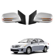 Fit 2009-2013 Toyota Corolla Side Mirrors Folding Pair silver LED Heated20102011 picture