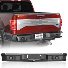 Fit 2015 2016 2017 Ford F-150 Steel Rear Back Step Bumper w/ 2x LED Floodlights picture
