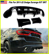 For 2011-22 Dodge Durango R/T SRT Rear Bumper Diffuser Dual Exhaust Gloss Black picture