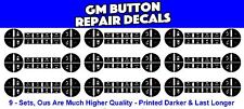 9 Pc. Set- Fits; Acadia Traverse Outlook & Enclave Button Repair Decal Stickers picture