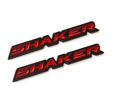 2x OEM SHAKER Hood Emblems Badges 3D Black Red 1 Genuine Parts Alloy picture