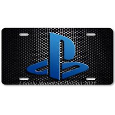 Sony Playstation Inspired Art Blue on Mesh FLAT Aluminum Novelty License Plate picture