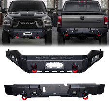 LUYWTE Front/Rear Bumper W/Winch Plate&Light For2019-2024 Dodge Ram 1500 Classic picture