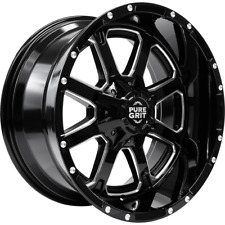 Pure Grit Off-Road PG101 Grit - Gloss Black Milled 20x10 8x165 -24ET picture