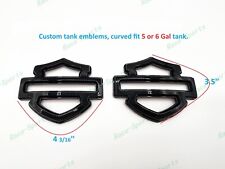 2Pcs Set Gloss Black Double Layer Harley CVO Custom Tank Emblems Badges picture
