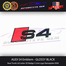 Audi S4 Emblem GLOSS BLACK Rear Trunk Lid Letter Badge S Line Logo Nameplate picture