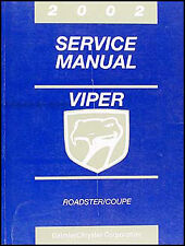 2002 Dodge Viper Shop Manual Original GTS Coupe RT10 Roadster Repair Service picture