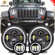 For Jeep Wrangler JK 2007-2018 Combo DOT 7'' LED Headlights DRL Fog Lights Kits picture