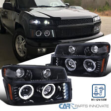 Fits 04-12 Colorado Canyon Glossy Black Halo Projector Headlights+Corner Signal picture