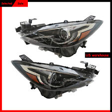 For 2014-2016 Mazda 3 Black LED Bar Halo Projector Headlight Pair OE Factory L+R picture