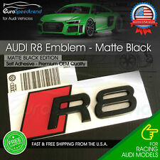 Audi R8 Matte Black Emblem 3D Badge Rear Trunk Lid for Audi S Line Logo OEM picture