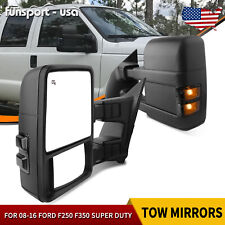 Tow Mirrors for 2008-2016 Ford F250-F550 Super Duty Smoke LED Signals Left+Right picture