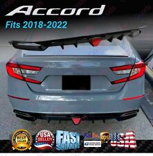For Honda Accord 2018-22  Sport Gloss Black LED Brake Light Rear Bumper Diffuser picture
