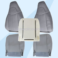 For 03-14 Chevy Express & GMC Savana Front Vinyl Seat Cover & Foam Cushion Gray picture