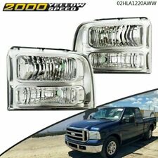 Fit For 05-07 Ford F250 F350 Super Duty Clear Corner Clear/Chrome Headlights picture