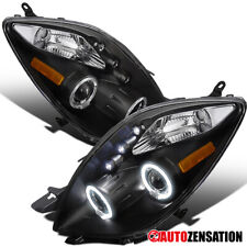 Fit 2006-2008 Toyota Yaris Hatchback Black LED Halo Projector Headlights Lamps picture