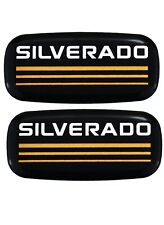 2x New Custom Epoxy resin Silverado Emblems Pillar Cab Badges Logo for Chevy picture