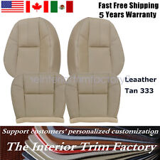 For 2007-2014 Chevy Silverado Leather Seat Cover Tan Driver Passenger Bottom-Top picture