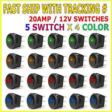 20 ROCKER SWITCH Toggle 12V 20A AMP Led Light Car Auto Boat Round ON/OFF SPST picture