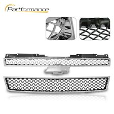 2 Pcs Chrome Front Bumper Grille for 2007-2013 Chevy Avalanche Suburban Tahoe picture