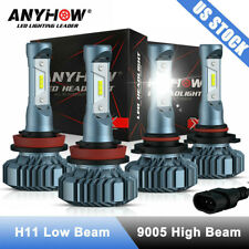 2-Sides 9005 H11 Combo LED Headlight Kit Hi-Low Beam Bulbs Bright White 720000LM picture