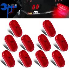 10x Universal Waterproof Truck RV Red Oblong Side Marker Light 6 Leds/unit picture