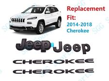 4pcs Set Jeep Cherokee Front Rear Door Matte Black Replacement Emblem 2014-2018 picture