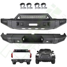 For 2007-2013 Toyota Tundra Front Rear Bumper w/ LED Light Winch Plate D-ring picture