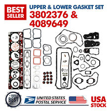 Complete Upper Lower Gasket Set Kit For Cummins 89-98 Dodge 5.9L 12V M-3802376 picture