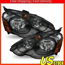 Black Fits 2002-2004 Acura RSX DC5 Replacement Headlights Head Lamps Left +Right picture