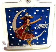 Miller High Life Key Chain Acrylic Advertise Moon Stars Witch Car Truck Auto Vtg picture