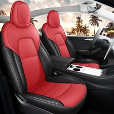 Red Rain Tesla Model Y Seat Cover 12PCS Red and Black Car Seat Cover 2020-2024 picture
