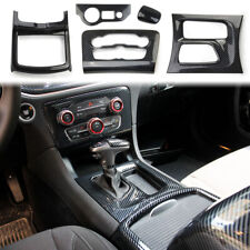 5pcs Carbon Fiber Interior Central Control  Cover Trim Set  for Dodge Charger picture