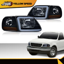 Fit for 97-04 F-150 Expedition LED DRL Headlights & Corner Lights Black/Smoked picture