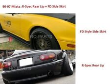 Combo For 90-97 Miata FD Style Side Skirt + RS Style Rear Bumper Lip Black PU picture