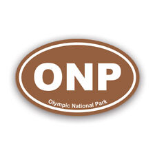 Olympic National Park Brown Oval Sticker Decal - Weatherproof - ONP washington picture